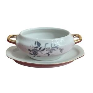 Royal Crown Porcelain Sugar Dish 55/1446 Attached Plate